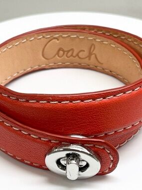 Coach Double Wrap Leather Bracelet EUC